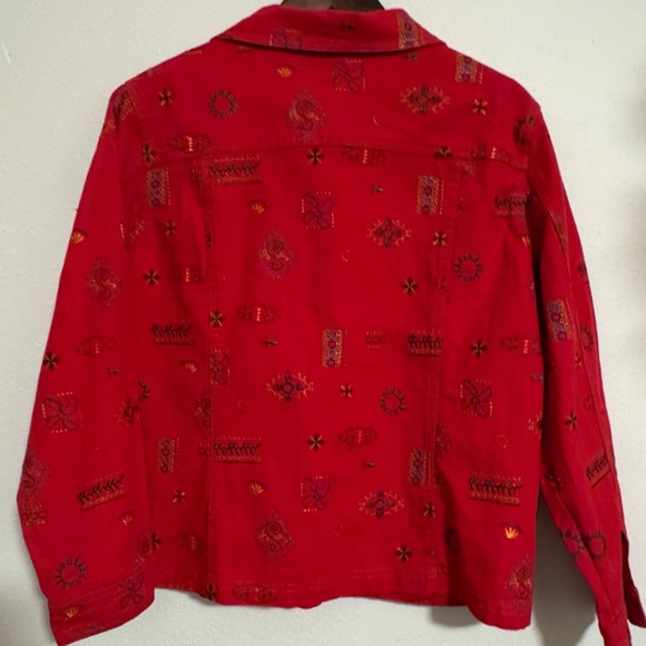 GRAFF Size large RED Stretch Denim jacket - Picture 3 of 10